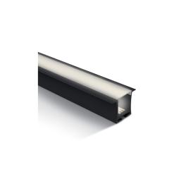 aluminiu Profil incastrat 7912R/B+PC opal Difuzor, 2m negru