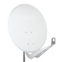 Antenă satelit 85cm/80cm,Al,40dB,sup.dubl.LNB incl.,alb