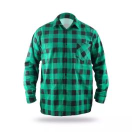 Cămaşă din flanelă verde, dimensiune l, 100% bumbac