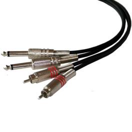 Cablu 2rca tata/2 jack 6.35 mono 1.50m