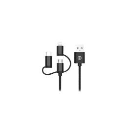 CABLU 3IN1 USB-LIGHTNING-UCB-C-MICRO USB 1M 1.5A - NEGRU