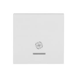 Clapetă cu fantă transparentă, simbol ventilator, albă