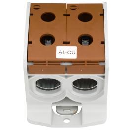 Clemă dublă (2*1p) Al-Cu, maro, 300mmp / 240mmp cu pin