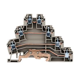 Clemă etajată pt. instalaţii, gri, PUK 3T, 3P+PE, 2,5mm²