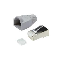 Conector RJ45 pt flex Cat.6 ecranat incl. manson gr, 100 buc