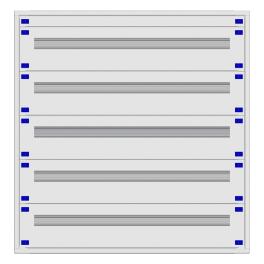 Distribution board insert KVN 40mm, 4-21K, 5-rows