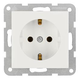 Insert priză, cleme cu şurub, alb