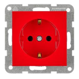 Insert priză, cleme cu șurub, roșu