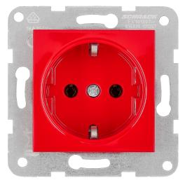 Insert priză, cleme elastice, roșu