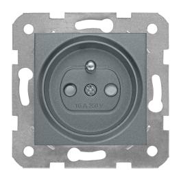 Insert priză cu pin PE, antracit, conexiune cu surub