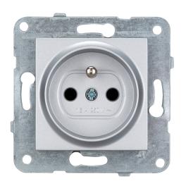 Insert priză cu Pin PE, conexiune cu șurub, argintiu