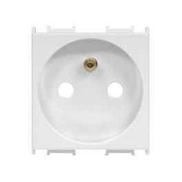 Insert priză cu pin PE,protecţie mărită,16A,cl. cu şurub,alb