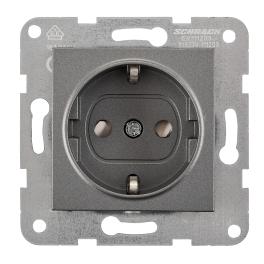 Insert priză, cu protecție, conexiune cu șurub, antracit