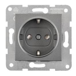 Insert priză, cu protecție, conexiune elastică, antracit