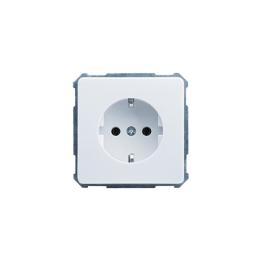 Insert priză ST cu PE, conex. elastică, alb