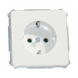 Insert priză ST cu PE, conex. elastică, alb