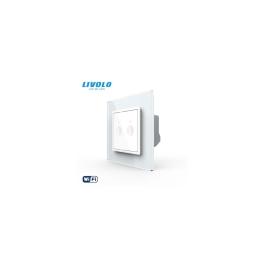 Intrerupator tactil dublu WiFi, cu rama sticla, 2M