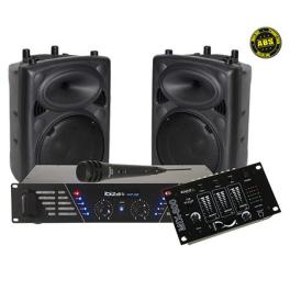 Kit sonorizare ( 2 x boxe abs 10" + amplificator 2x240w + mixer)