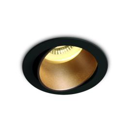 Krogo-R 10W MR16 GU10 IP20 negru cu alama reflector