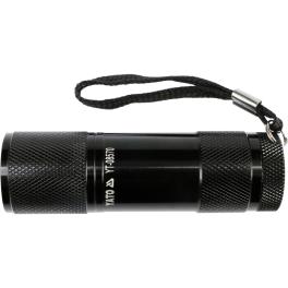 LANTERNĂ DIN ALUMINIU, 9 LED, NEGRU