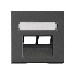 Mască 2*RJ45, antracit