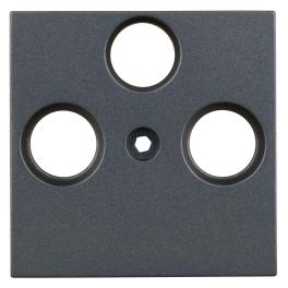 Mască pentru priză TV, tip HSAT cu 3 decupaje, antracit