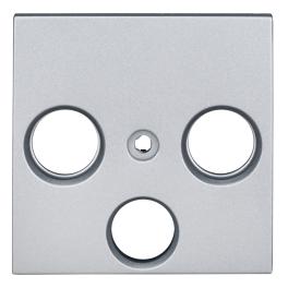 Mască pentru priză TV, tip HSAT cu 3 decupaje, argintiu