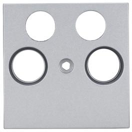 Mască pentru priză TV, tip HSAT, cu 4 decupaje, argintiu