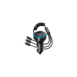 MODULATOR FM CU BLUETOOTH 3.1A + CABLURI USB-C/LIGHTINING/MICRO USB