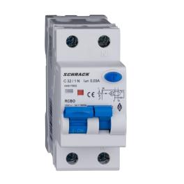 Întreruptor automat+dif.1+N, AMPARO 10kA, C 32A, 30mA, Tip A