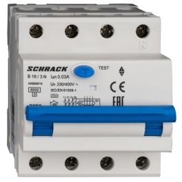 Întreruptor automat+dif. 3+N, AMPARO 6kA, B 16A, 30mA,tip A