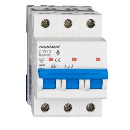 Întreruptor automat modular (MCB) AMPARO 6kA, C 13A, 3-poli