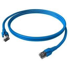 Patchcablu Cat.6a/10GB ecranat RJ45,LS0H,albastru 2m