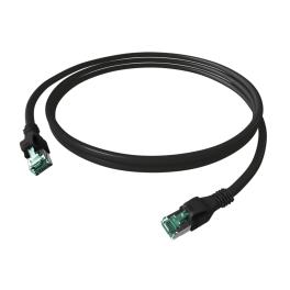 Patchcablu Cat.6a push pull ecranat RJ45 negru ,LS0H, 5m