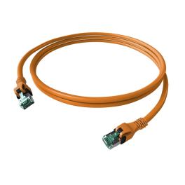 Patchcablu Cat.6a push pull ecranat RJ45 portocaliu,LS0H,3m