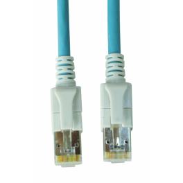 Patchcablu Cat6a cu LED ecranat RJ45 albastru 10GB 0,5m