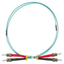 Patchcablu duplex ST/ST, 50/125µm OM3, LS0H-3, aqua, 10m