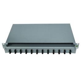 Patchpanel FO 19", 1UV, culisant, pentru 16 fibre, ST, MM