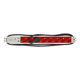 PDU 19", 8xSchuko(rosu)+prot suprat, prof ALU 1U, 2m,RAL7035