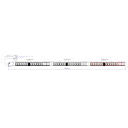 PDU Vertical 36xC13, 6xC19 3 m fara fisa, AL, 16A 400V