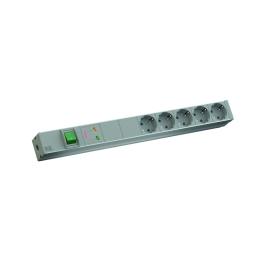 PDU19'' 5xSchuko, 2 m fisa Schuko, AL, intr.,prot., Filtru