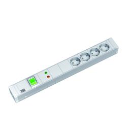 PDU19'' 5xSchuko Alb, intr.,2m fisa Schuko, AL,prot.,filtru