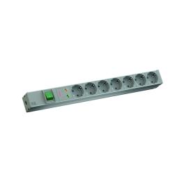 PDU19'' 7xSchuko, 2 m fisa Schuko, AL, intr.,prot.