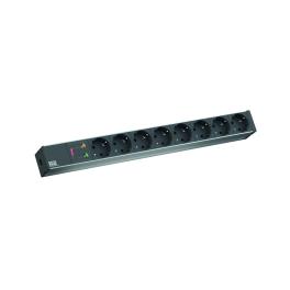 PDU19'' 8xSchuko, 2 m fisa Schuko, AL- Negru,prot.