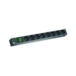 PDU19'' 8xSchuko,2m fisa Schuko si AL Negru, intr., 438,5 mm