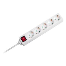Prelungitor 5 cai cu intrerupator 5m( 3g1.5mm2) alb