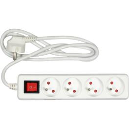 PRELUNGITOR CU ÎNTRERUPĂTOR, 4 PRIZE CU ÎMPĂMÂNTARE, 1,5M