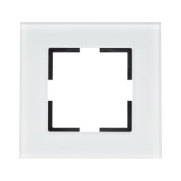 Ramă decorativă din sticlă pentru 1 aparat, alb