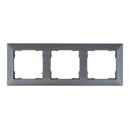 Ramă pentru 3 aparate cu dimensiuni de 55x55mm, antracit