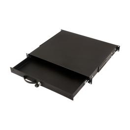 Sertar tastatură, 19", 1U, D400, negru RAL 9005